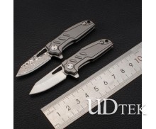 Titanium alloy mini D2 forged steel and Damascus material keychain no logo knife UD19023 